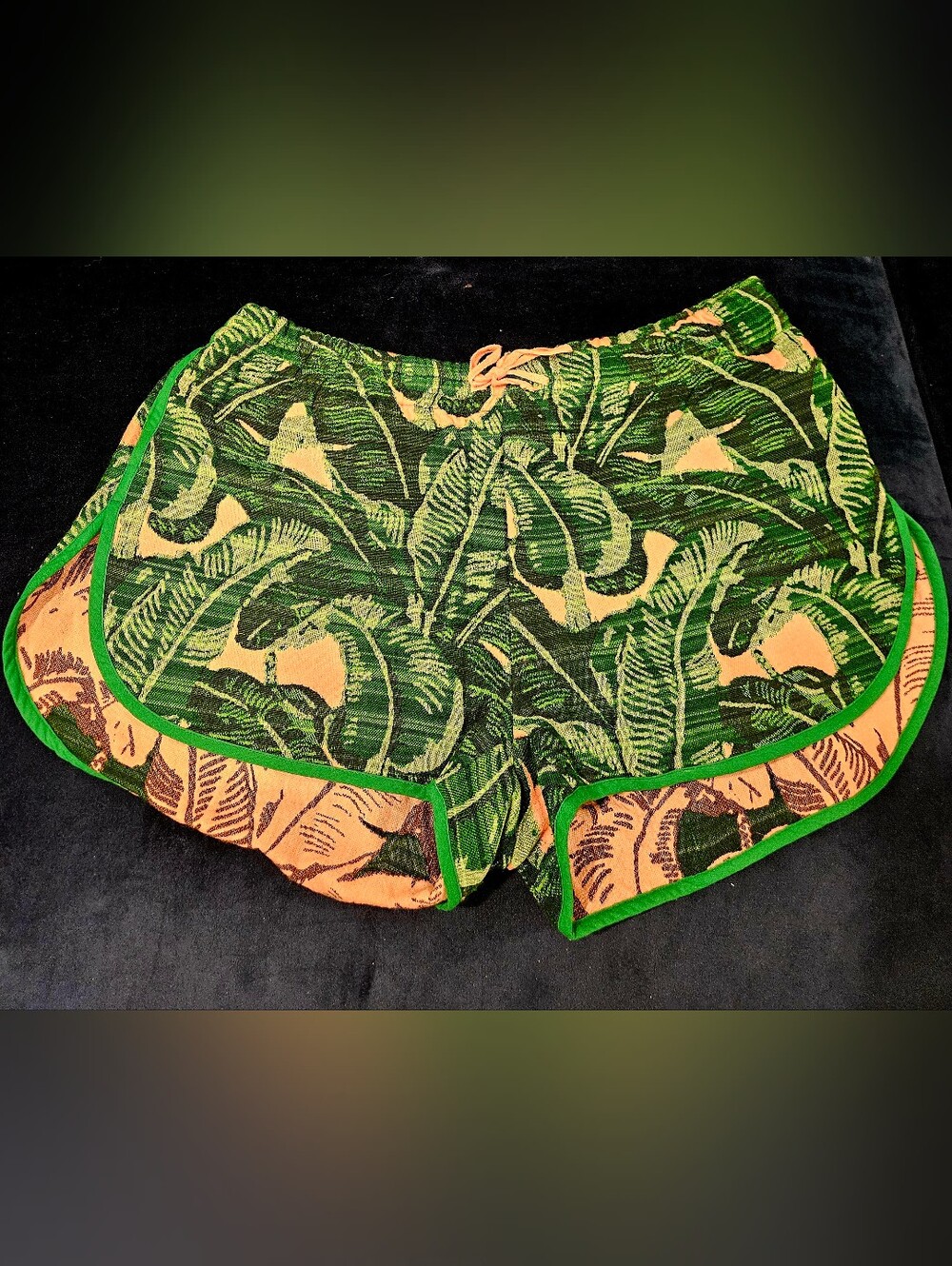 Judith March Green And Pink Tropical Print Athletic Shorts Size L